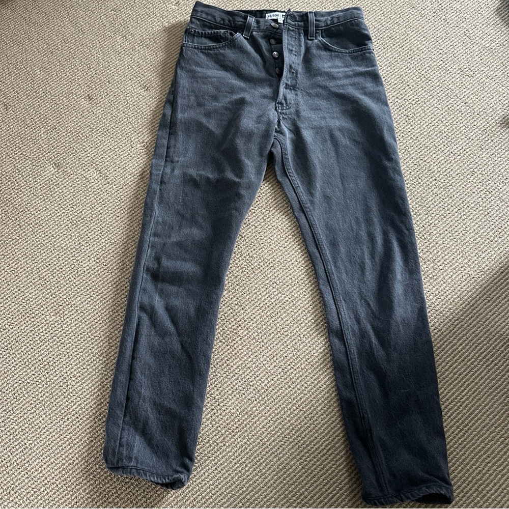 Re/Done Dark Gray Ankle & Cropped Jeans